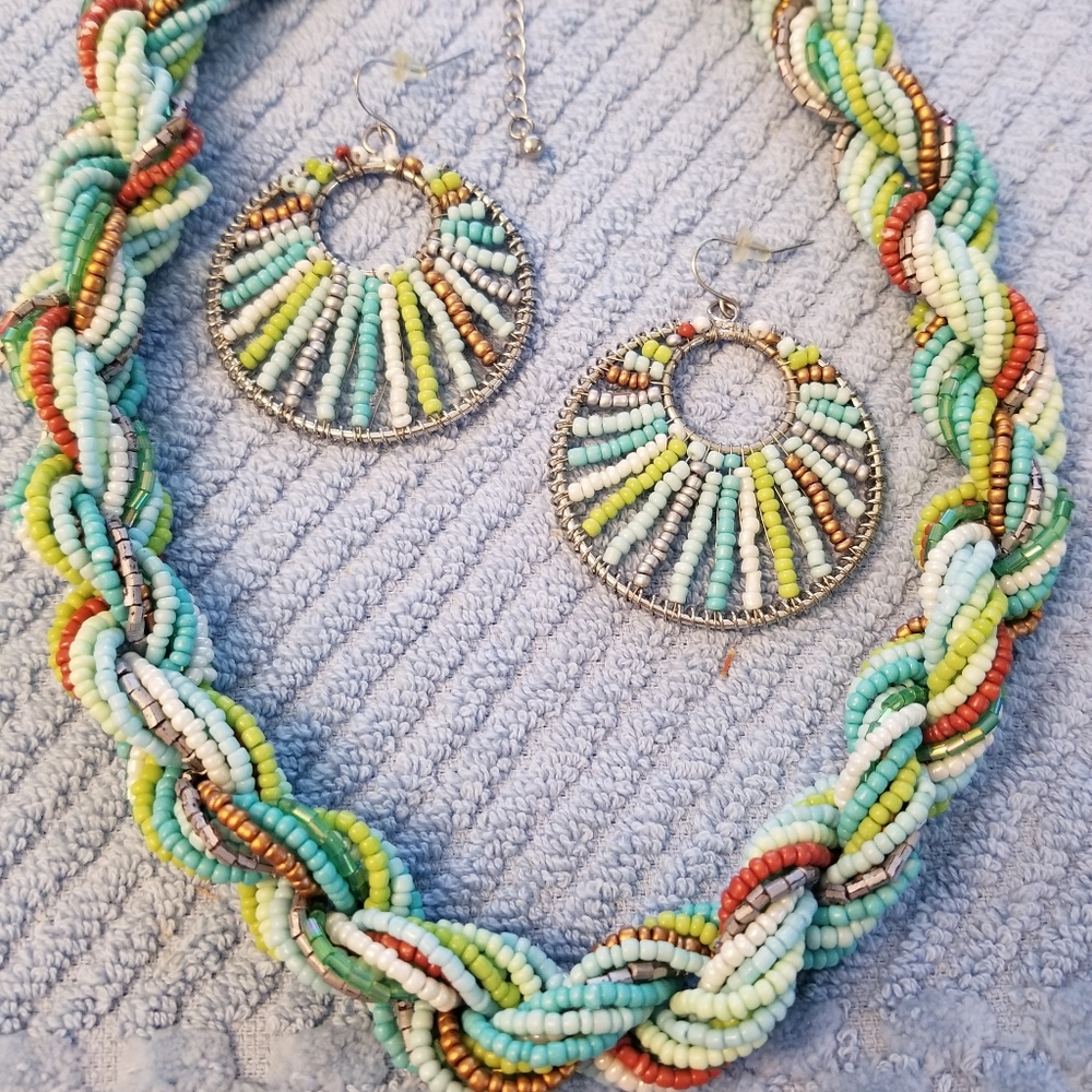 Beaded Necklace and earring set